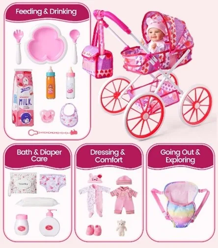 BABESIDE Doll and Stroller Children's Toys