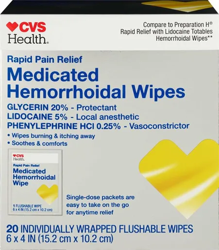 Diamond Wipes International CVS Health Medicated Hemorrhoidal Wipes