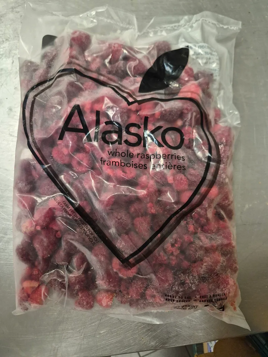 Frozen whole raspberries