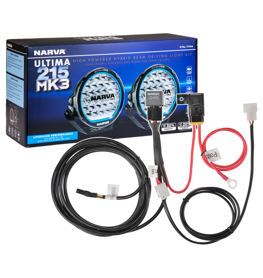 Narva Ultima wiring harness for use with Ultima MK3 215 hybrid driving lights