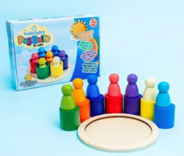 TheKiddoSpace Peg Dolls in Cups Toy
