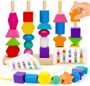 TooyBing Wooden Bead Stacking Toys